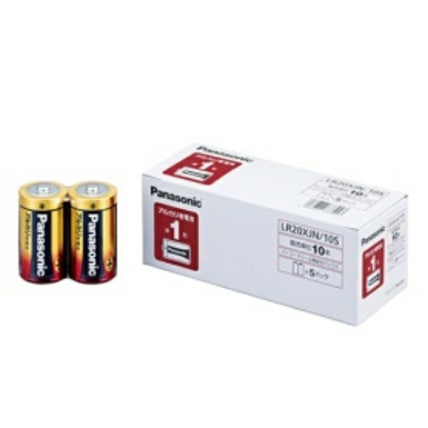 Panasonic D-Size Alkaline Dry Cell Batteries 10-Pack LR20XJN/10S
