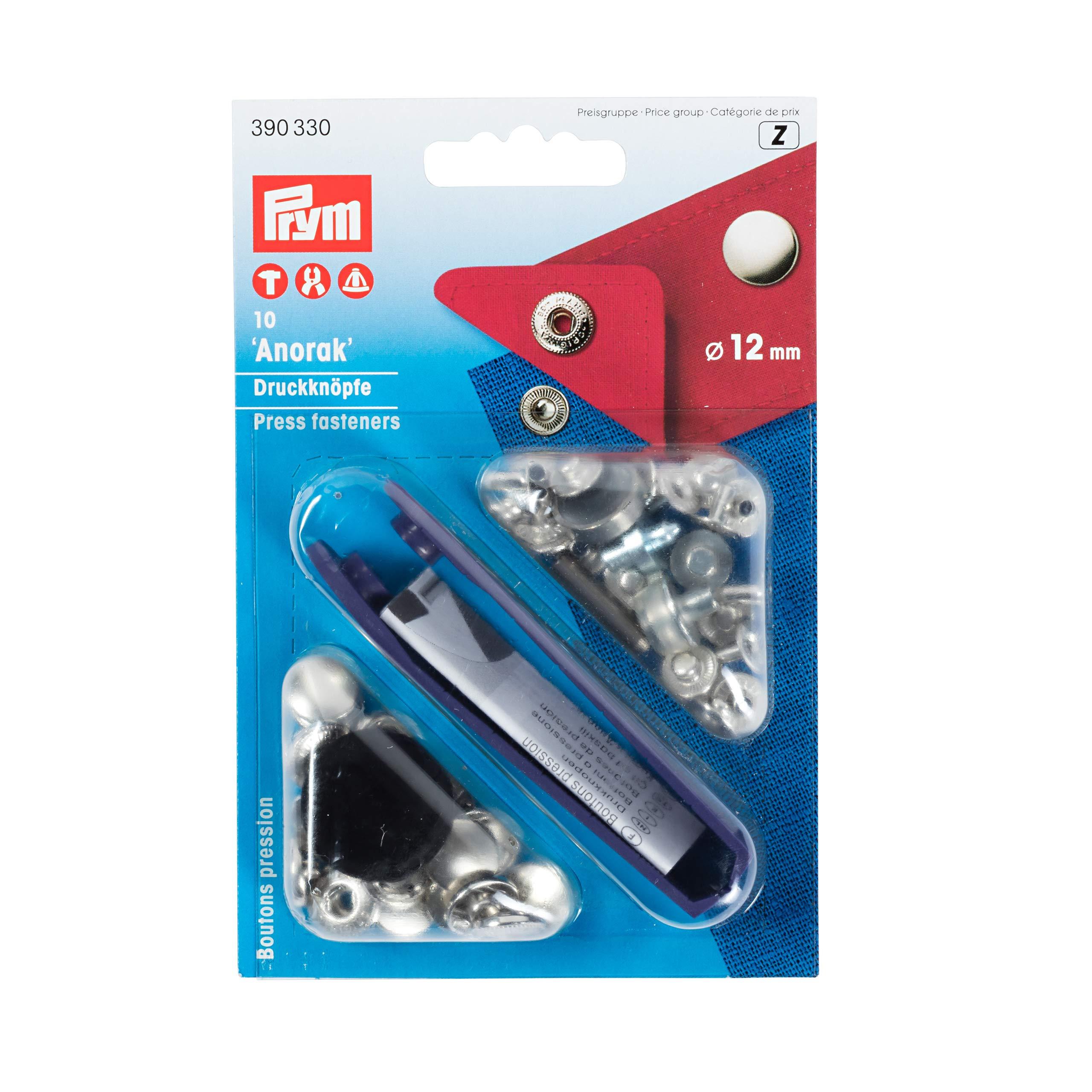 Prym Snap Button Anorak Kit φ12mm 10 Sets Nickel 390330