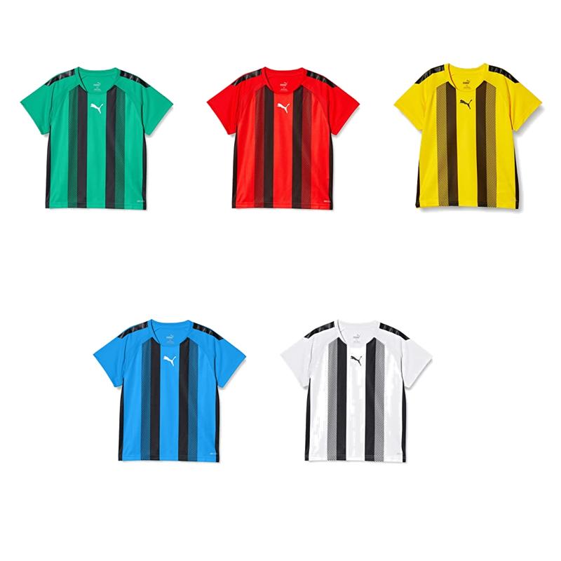 [PUMA] Soccer Quick-Dry Short-Sleeve T-Shirt TEAMLIGA Stripe Game Shirt JR 705147 Kids Fall/Winter 2024 Colors White Black (04) 150