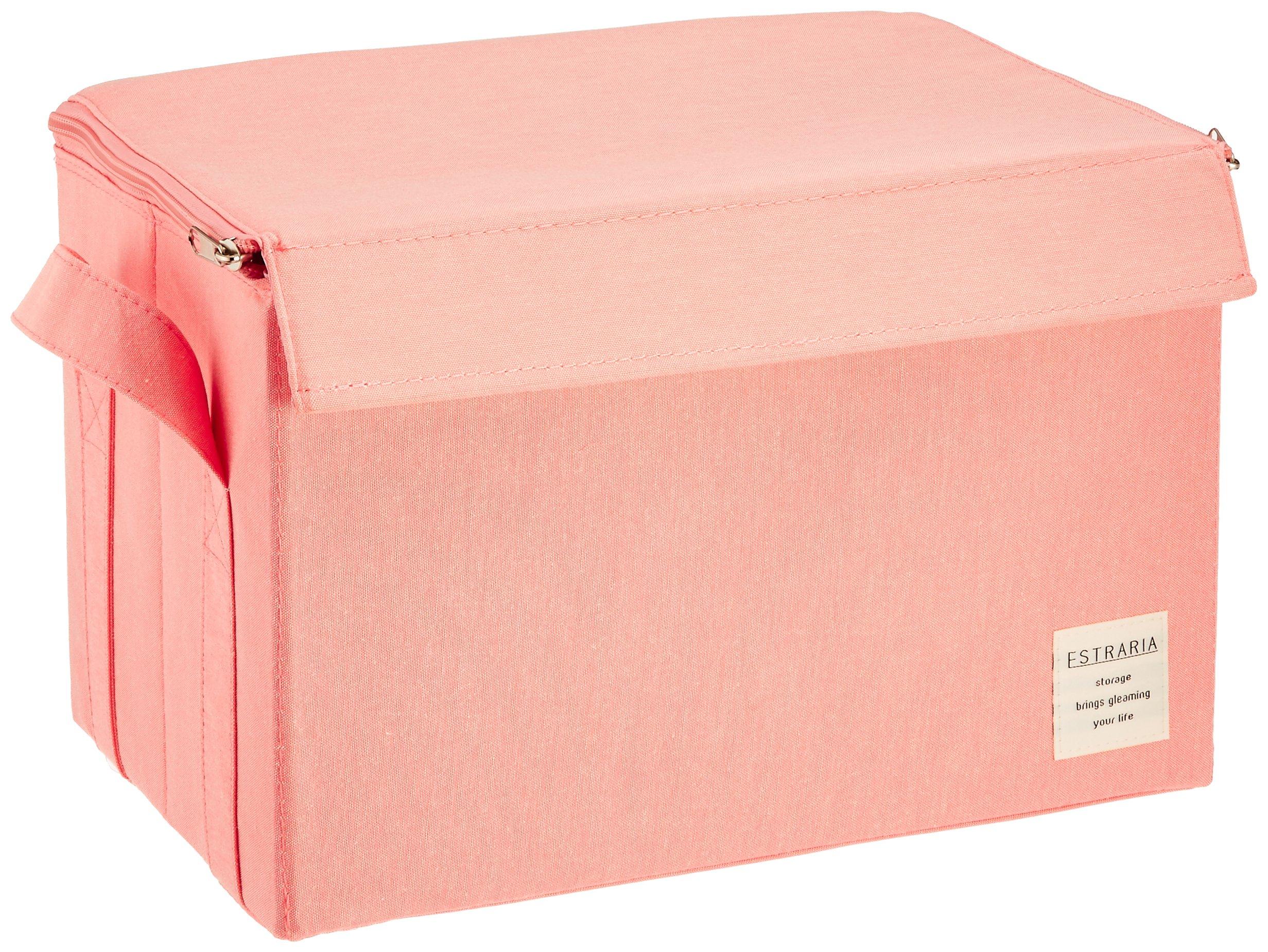Toyo Case Strelia Nature Case Storage Box with Lid M Size Width 33 x Depth 22 x Height 22cm Pink ESTN-CBM-PK