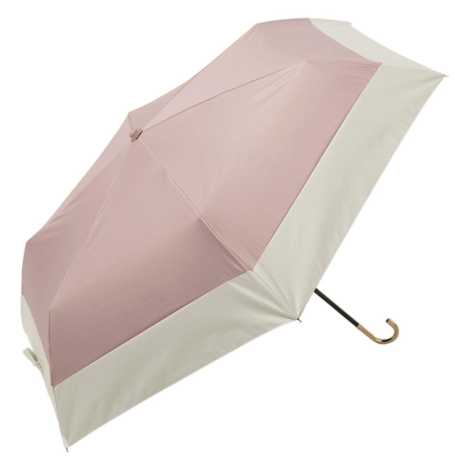 Because Folding Umbrella 50cm UV Protection Approx. 99.9% Light Blocking Rate 99.9% Commuting, School Commute, Sun Umbrella Sun and Rain Use Women's, Ladies' Stylish Pink Complete Light Blocking PU Bicolor Mini