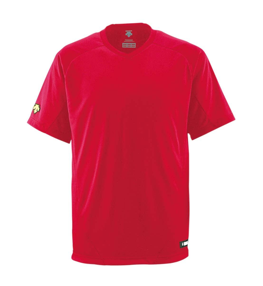 DESCENTE Junior Baseball Shirt (V-Neck) JDB202 Red (RED) Size 130