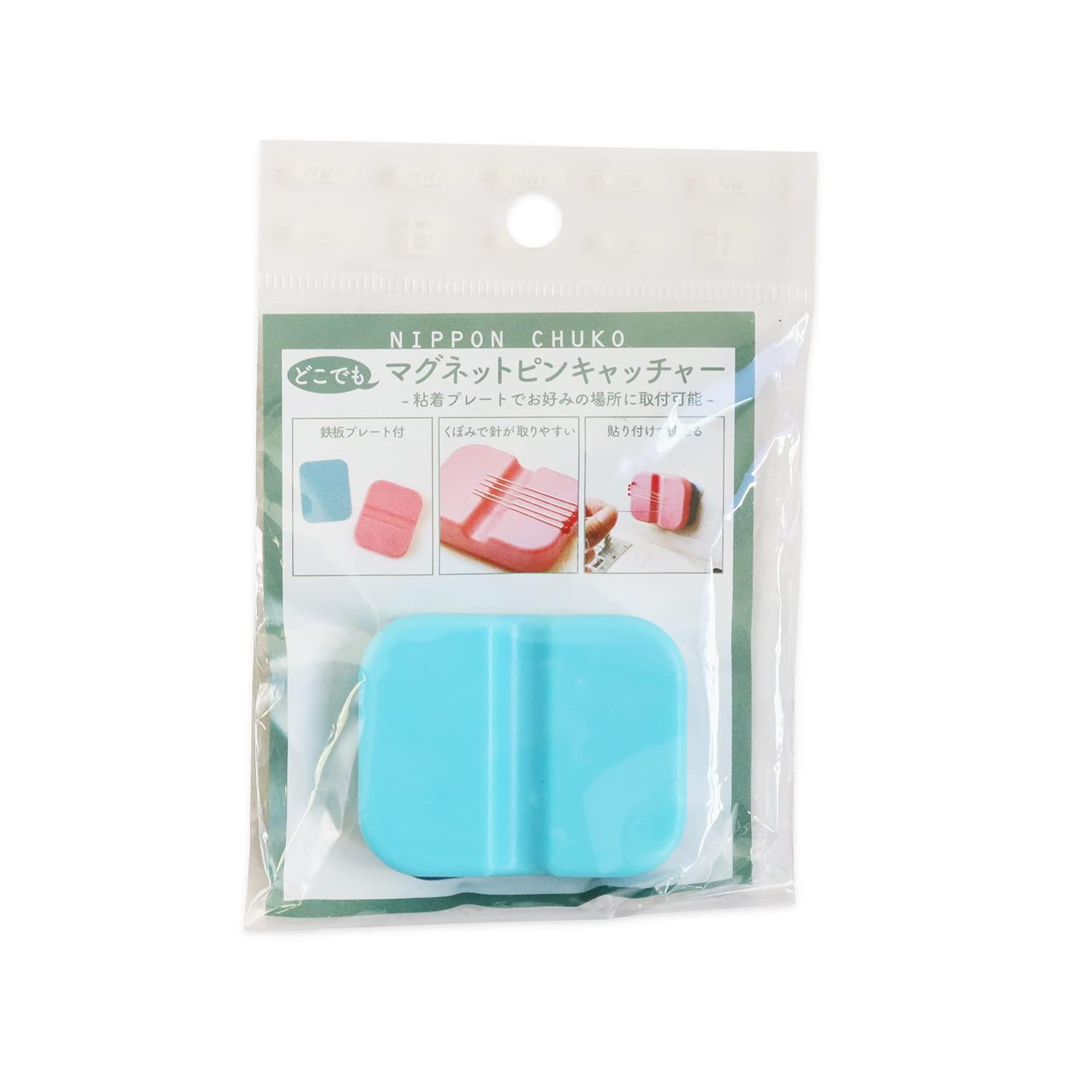 Nippon Chuko Magnet Pin Catcher Size: Approx. W5 × H4 × Thickness 1.2cm Blue NI-04421 Craft Supplies Sewing Tools Pin Catcher
