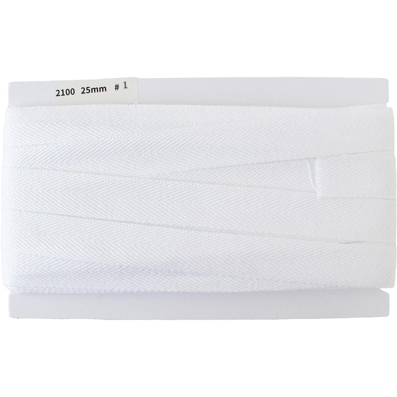 Nippon Chuko Twill Tape Width 25mm × 25m Roll White IC2100-1