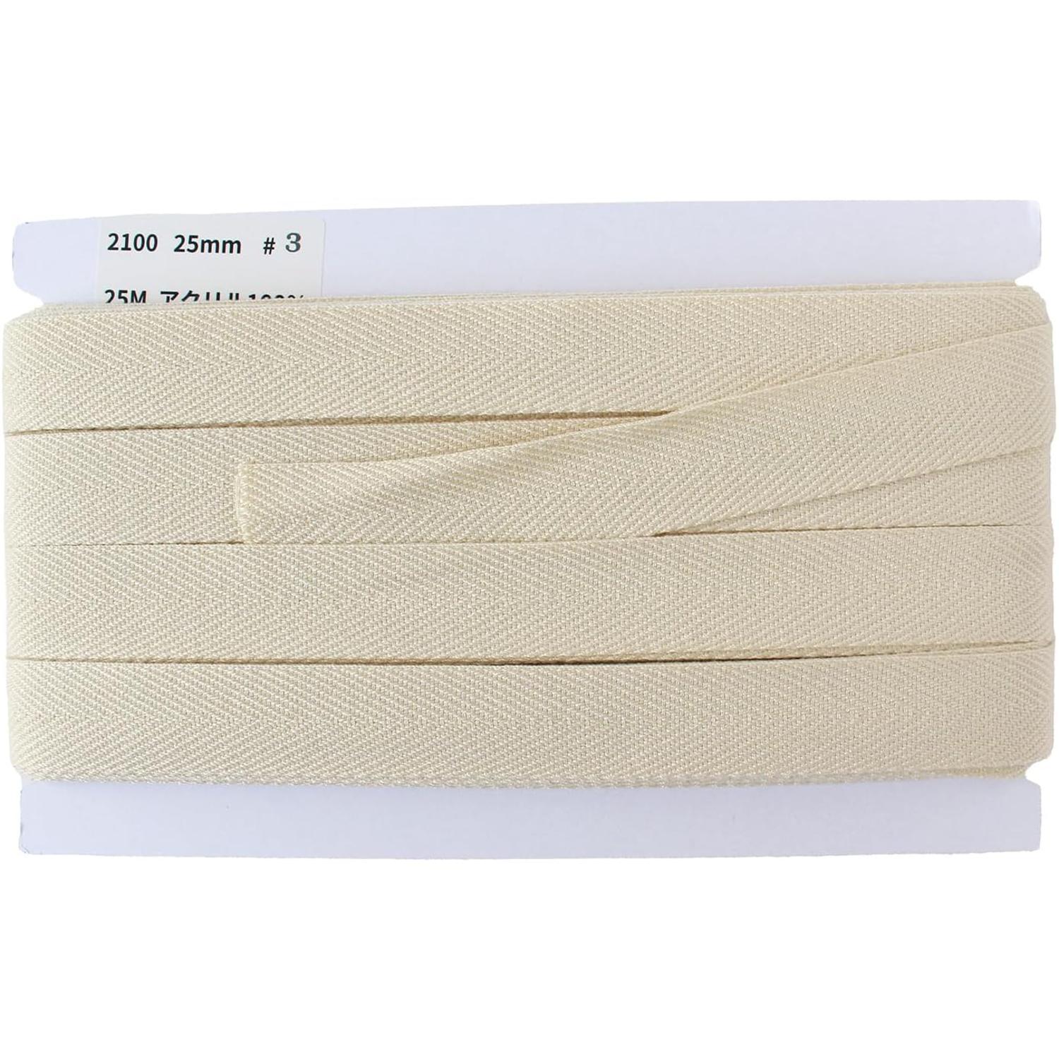 Nippon Chuko Twill Tape Width 25mm × 25m Roll Beige IC2100-3