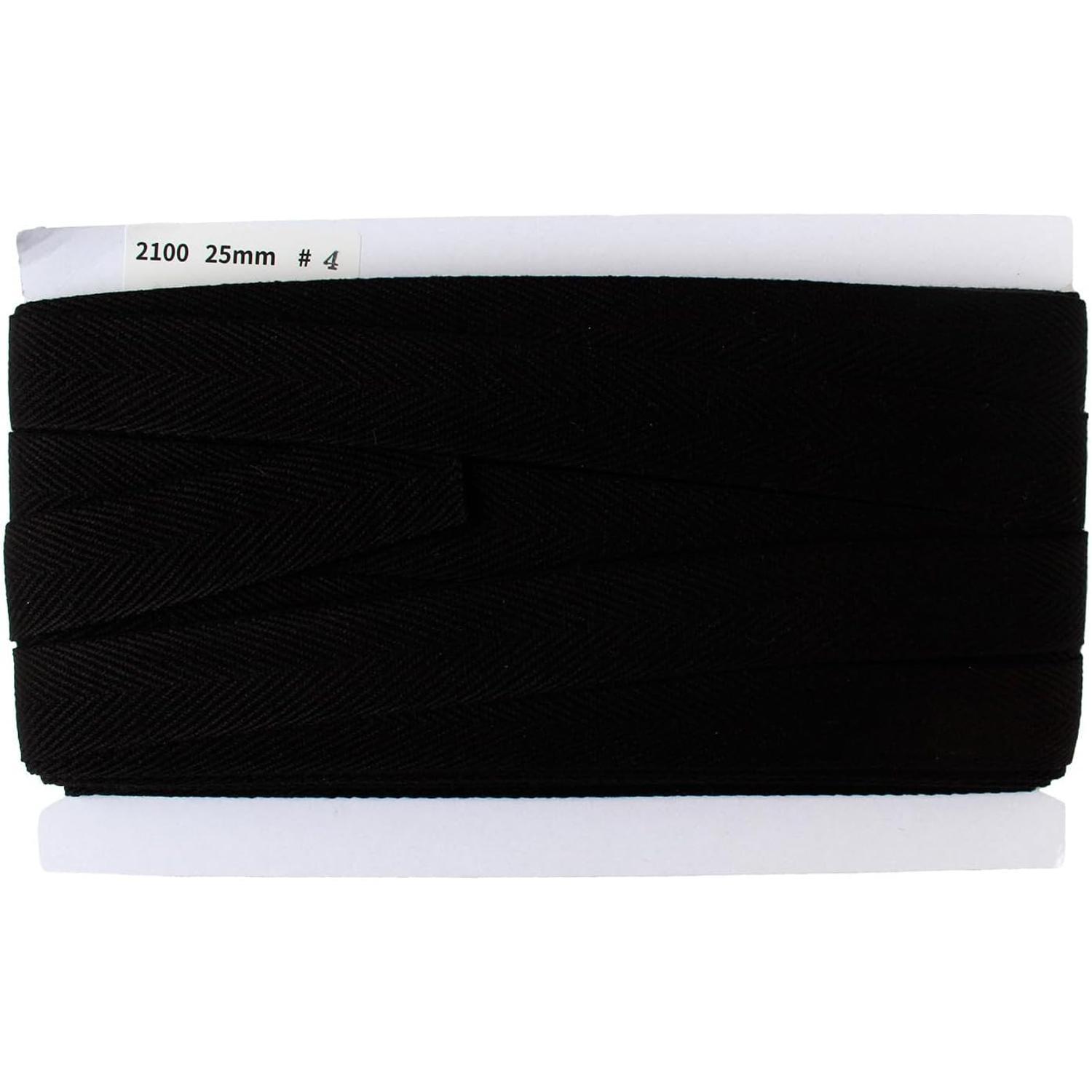 Nippon Chuko Twill Tape Width 25mm × 25m Roll Black IC2100-4