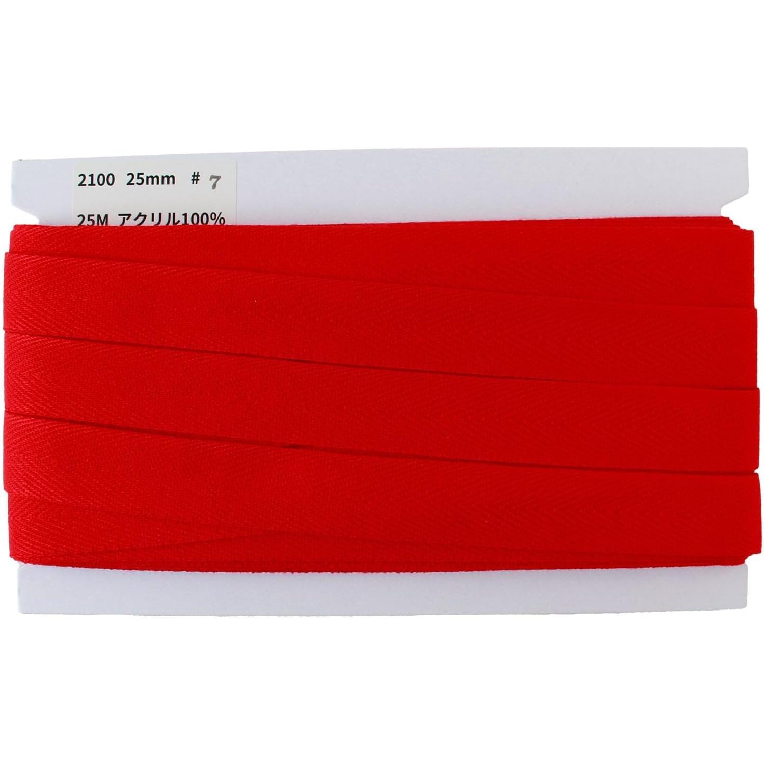 Nippon Chuko Twill Tape Width 25mm × 25m Roll Red IC2100-7