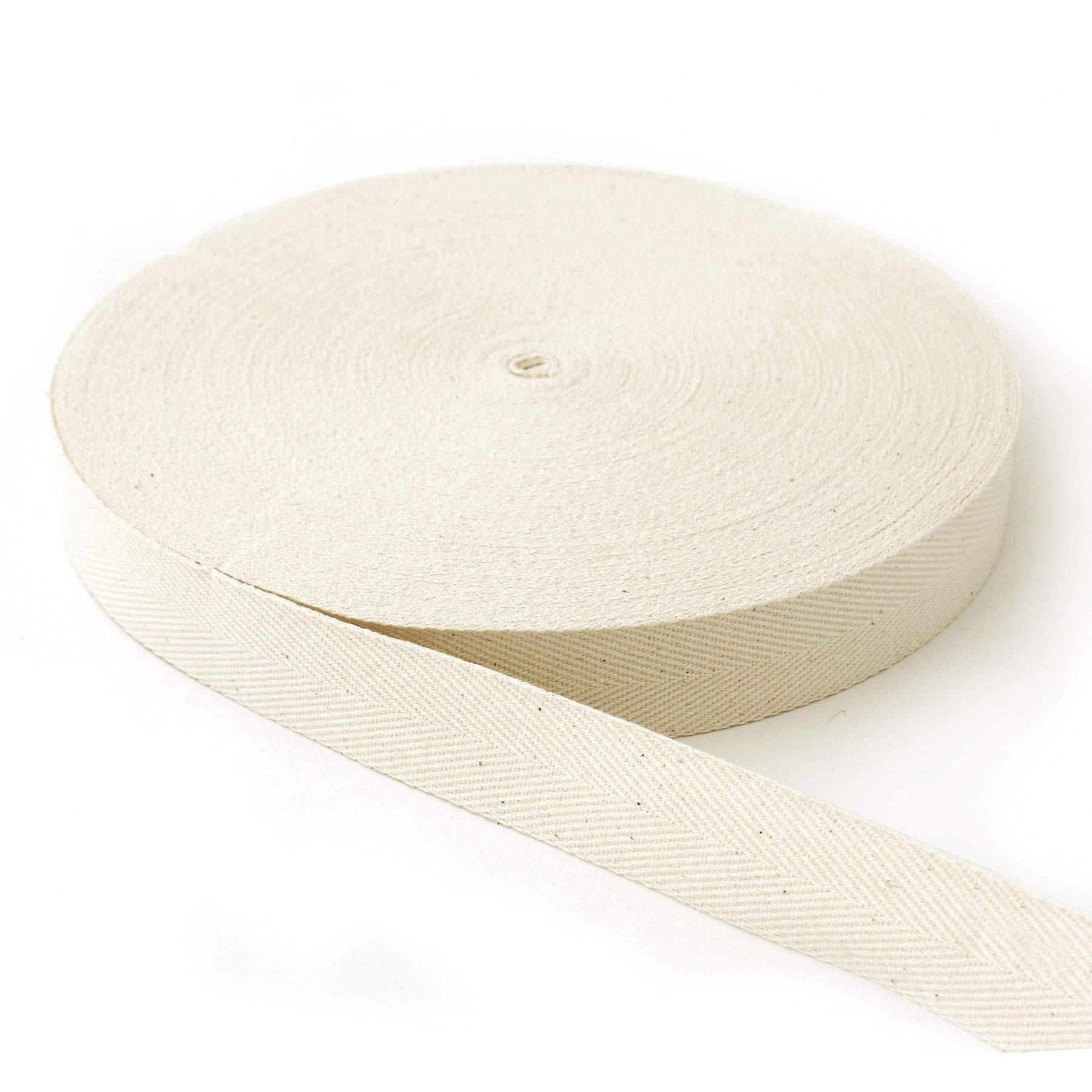 Nippon Chuko Cotton Twill Tape (100% Cotton) 30mm Width × 50m Roll Natural Color Craft Supplies Tape Twill Tape