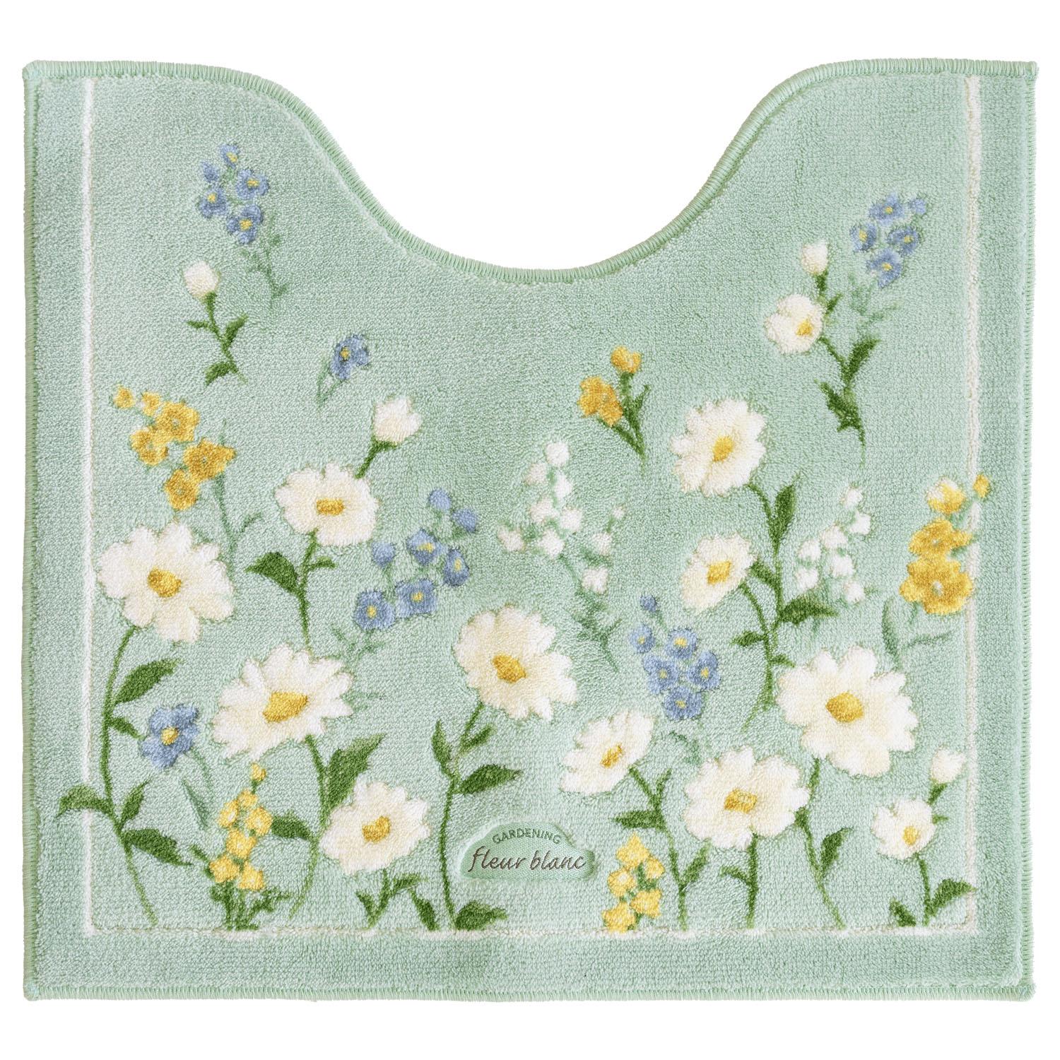 Fleur Blanc Toilet Mat