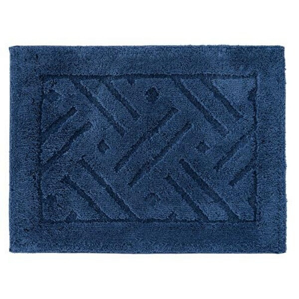 OKA Quick-Dry Bath Mat Approx. 45cm x 60cm Navy (Absorbent Quick-Drying Washable Large Size Kandou-kun)
