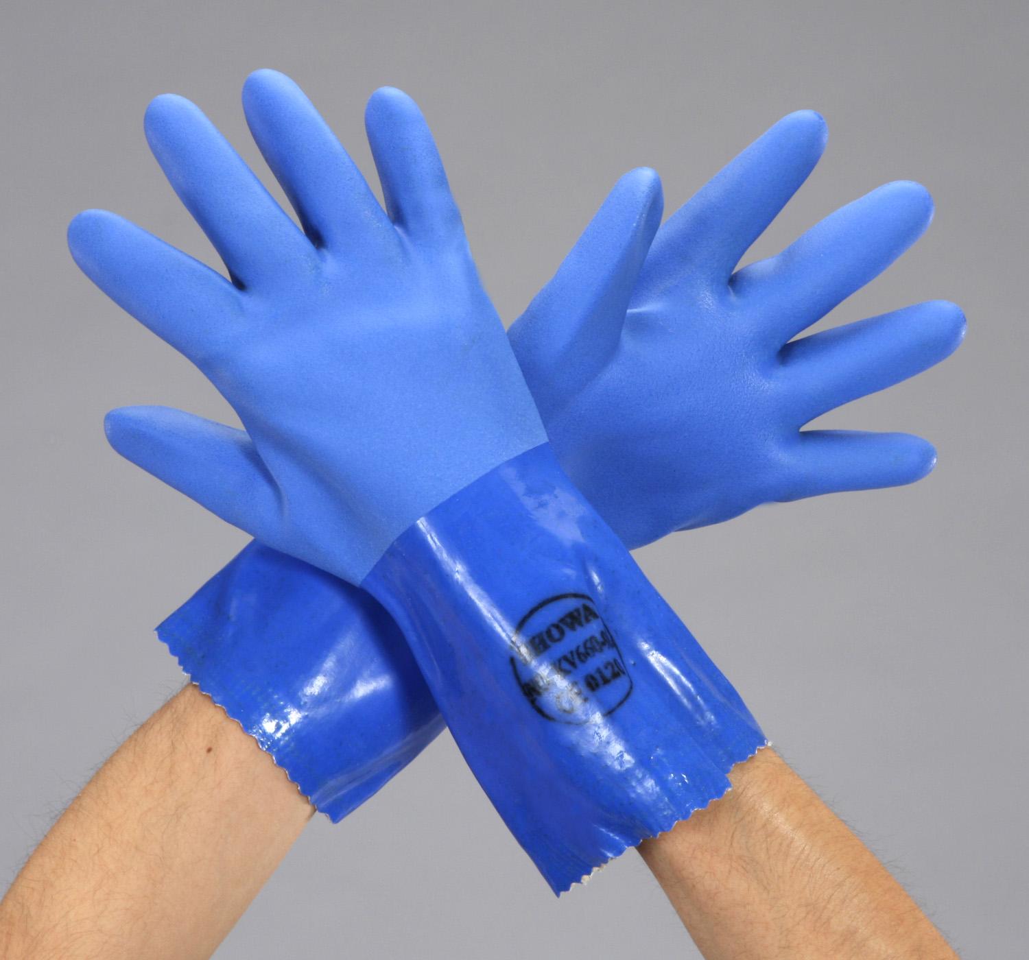 [M] Gloves (Cut-Resistant/PVC, Kevlar Lining, PE) Blue M