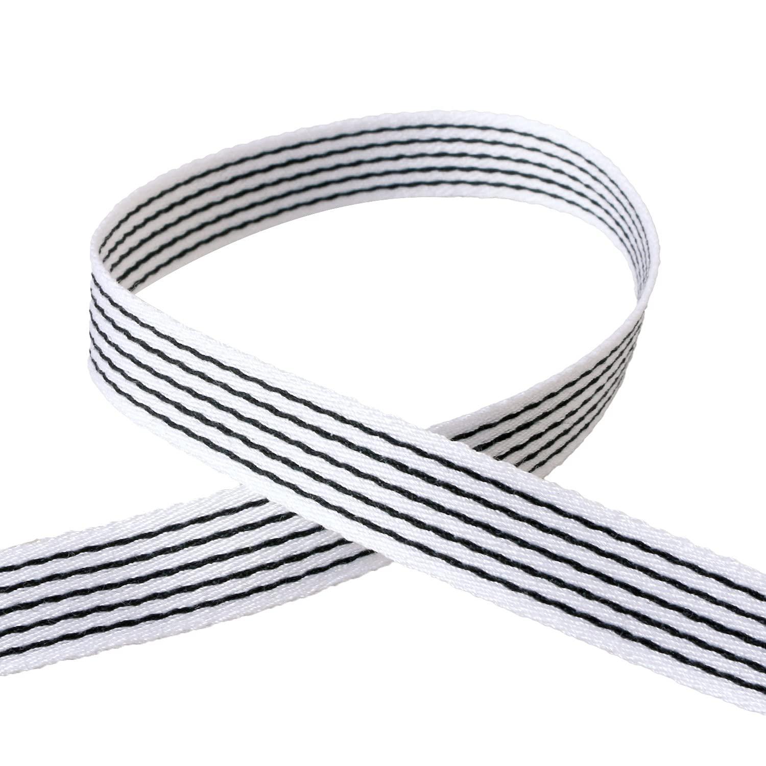 Konishi Ribbon Fancy Stripe Ribbon 10mm Width × 10m Roll Black KR3002-10-25