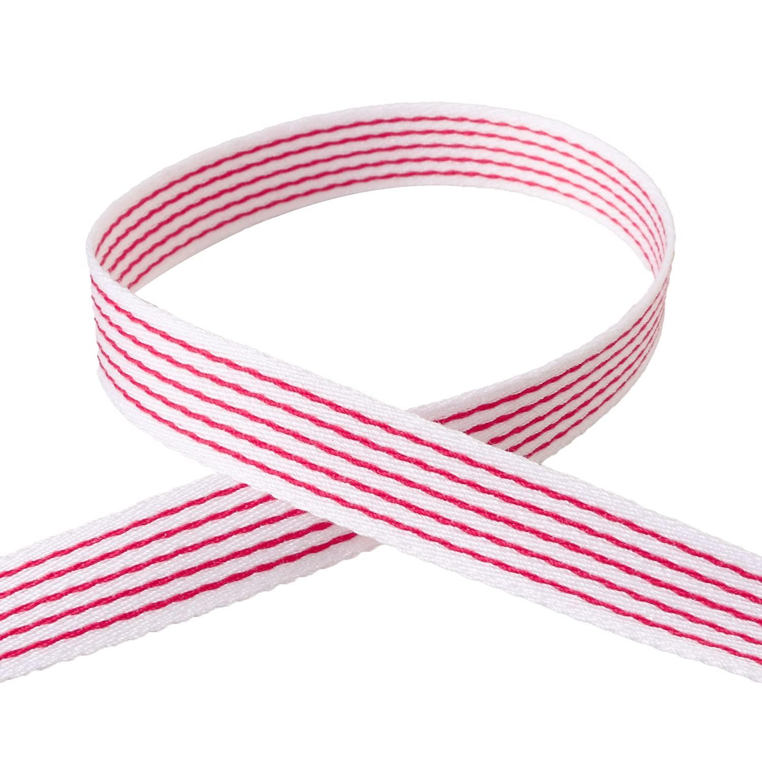 Konishi Ribbon Fancy Stripe Ribbon 10mm Width × 10m Roll Pink KR3002-10-37