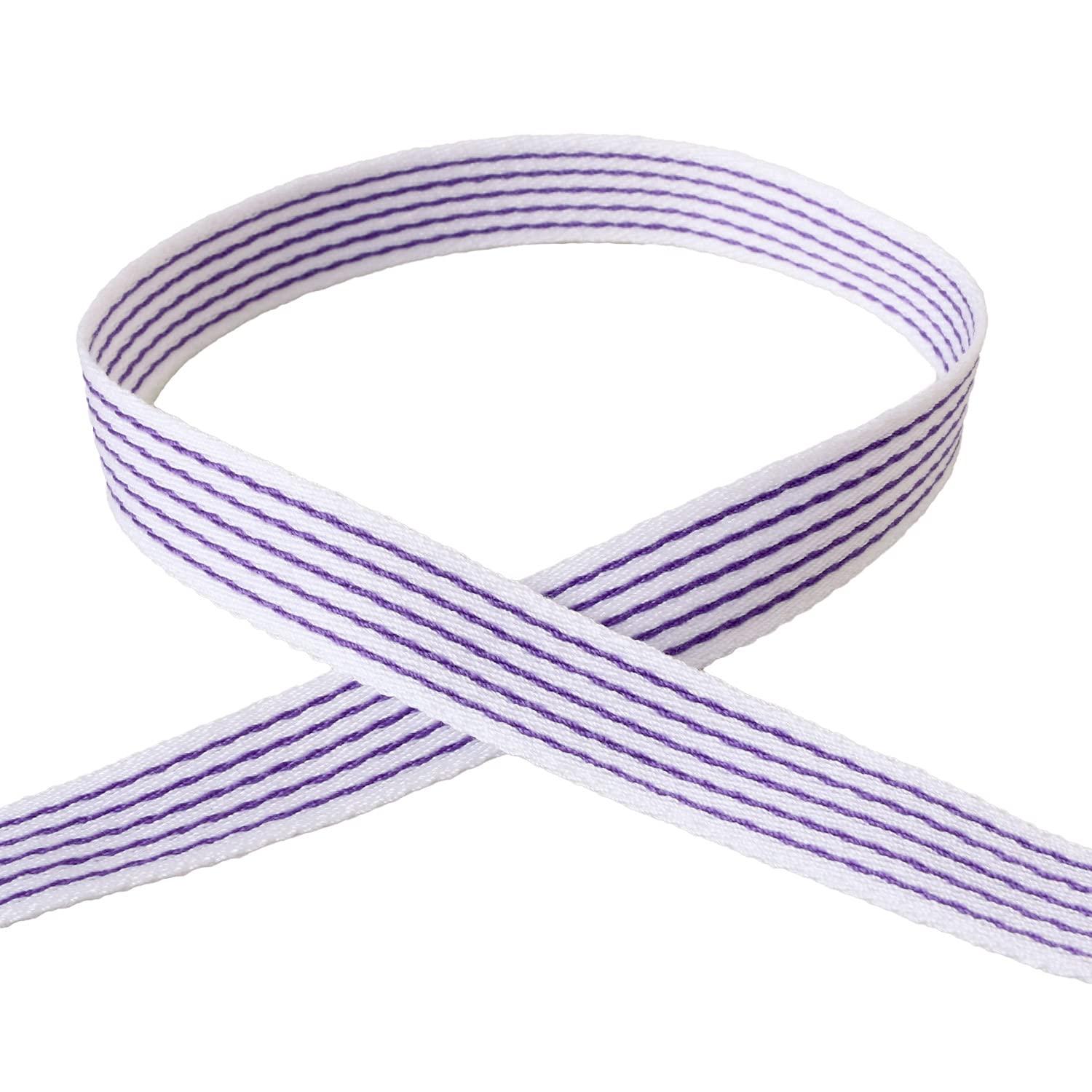 Konishi Ribbon Fancy Stripe Ribbon 10mm Width × 10m Roll Purple KR3002-10-64