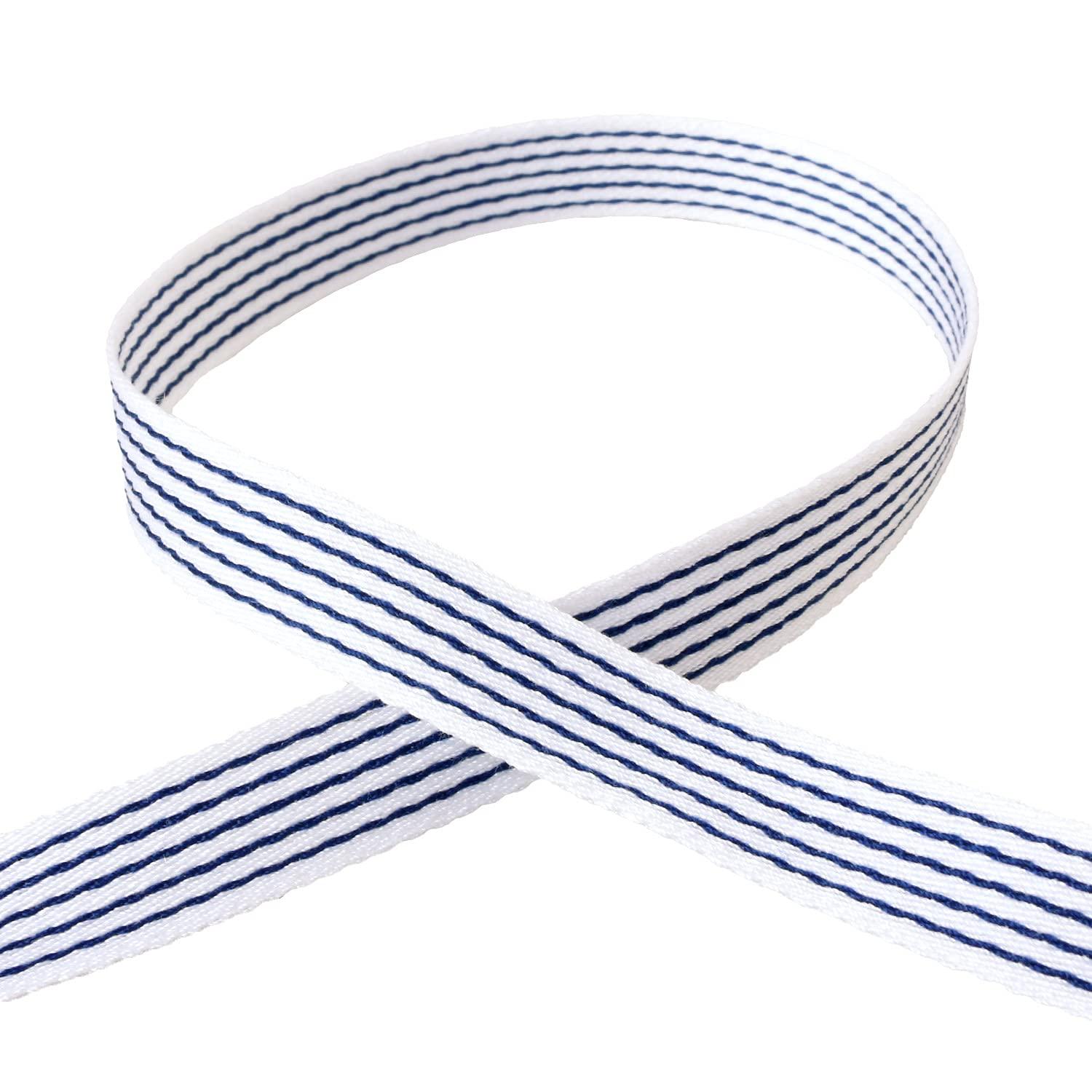 Konishi Ribbon Fancy Stripe Ribbon 10mm Width × 10m Roll Navy KR3002-10-77