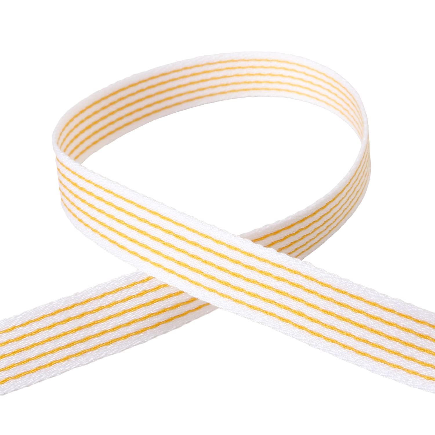 Konishi Ribbon Fancy Stripe Ribbon 10mm Width × 10m Roll Yellow KR3002-10-83