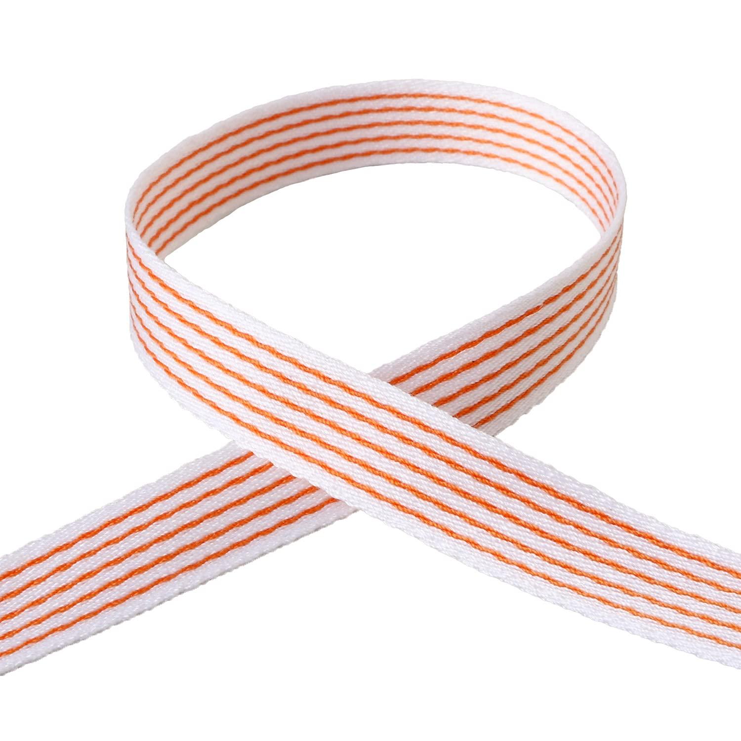 Konishi Ribbon Fancy Stripe Ribbon 10mm Width × 10m Roll Orange KR3002-10-88