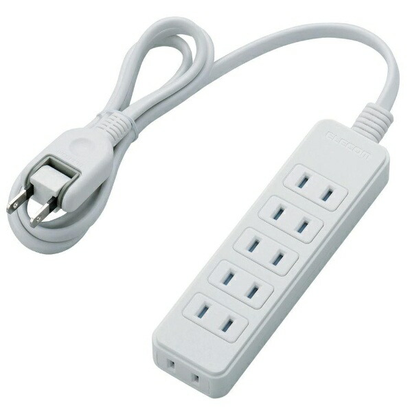 ELECOM Shutter Tap / 6 Outlets / 1m / White