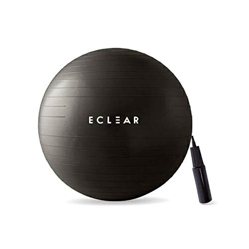ELECOM Balance Ball 55cm Fitness with Air Pump, 500kg Weight Capacity, Black HCF-BB55BK