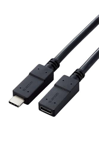 ELECOM USB-C Cable Extension Type C & Type C 5Gbps Charger Extension USB Power Delivery Compatible Black 0.5m USB3-ECC05BK