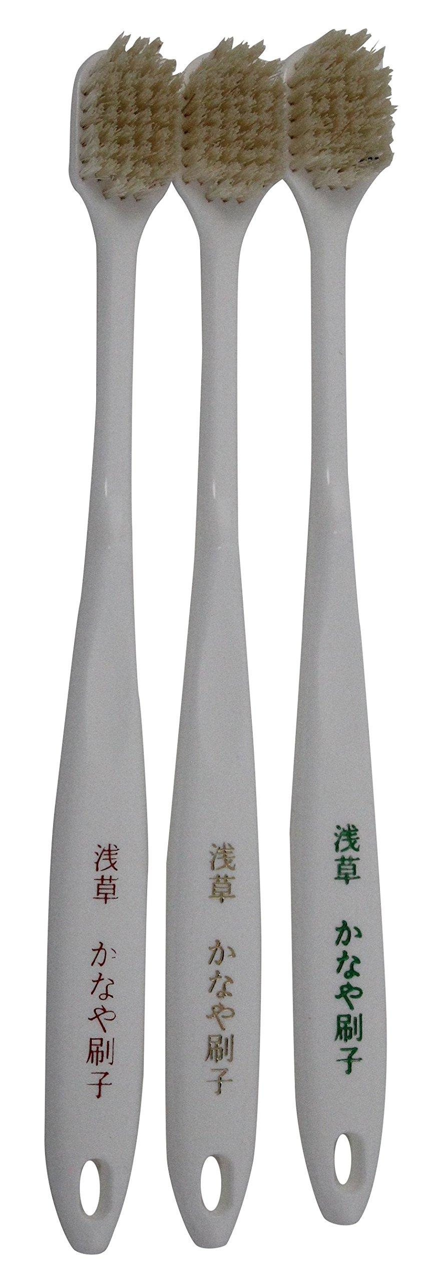 Kana-ya Brush Pig Hair Toothbrush Large (3-Pack)