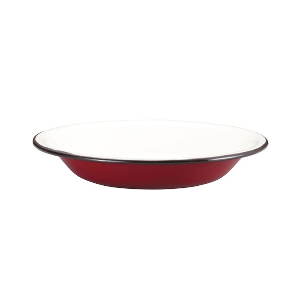 CAPTAIN STAG BBQ Enamel Plate 22cm Red UH-508