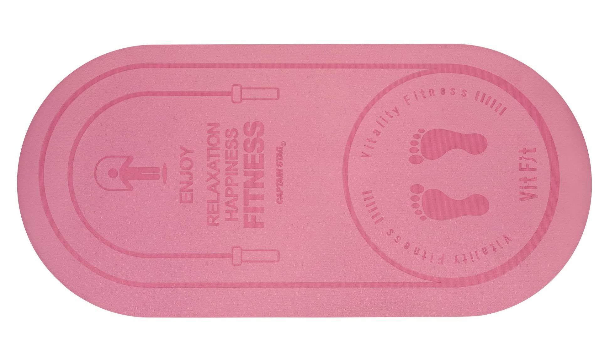 CAPTAIN STAG Yoga Mat Exercise Mat Training Mat Jumping Mat 6mm Thickness Shock Absorption Noise Reduction Non-Slip Waterproof Pink Vit Fit UR-928