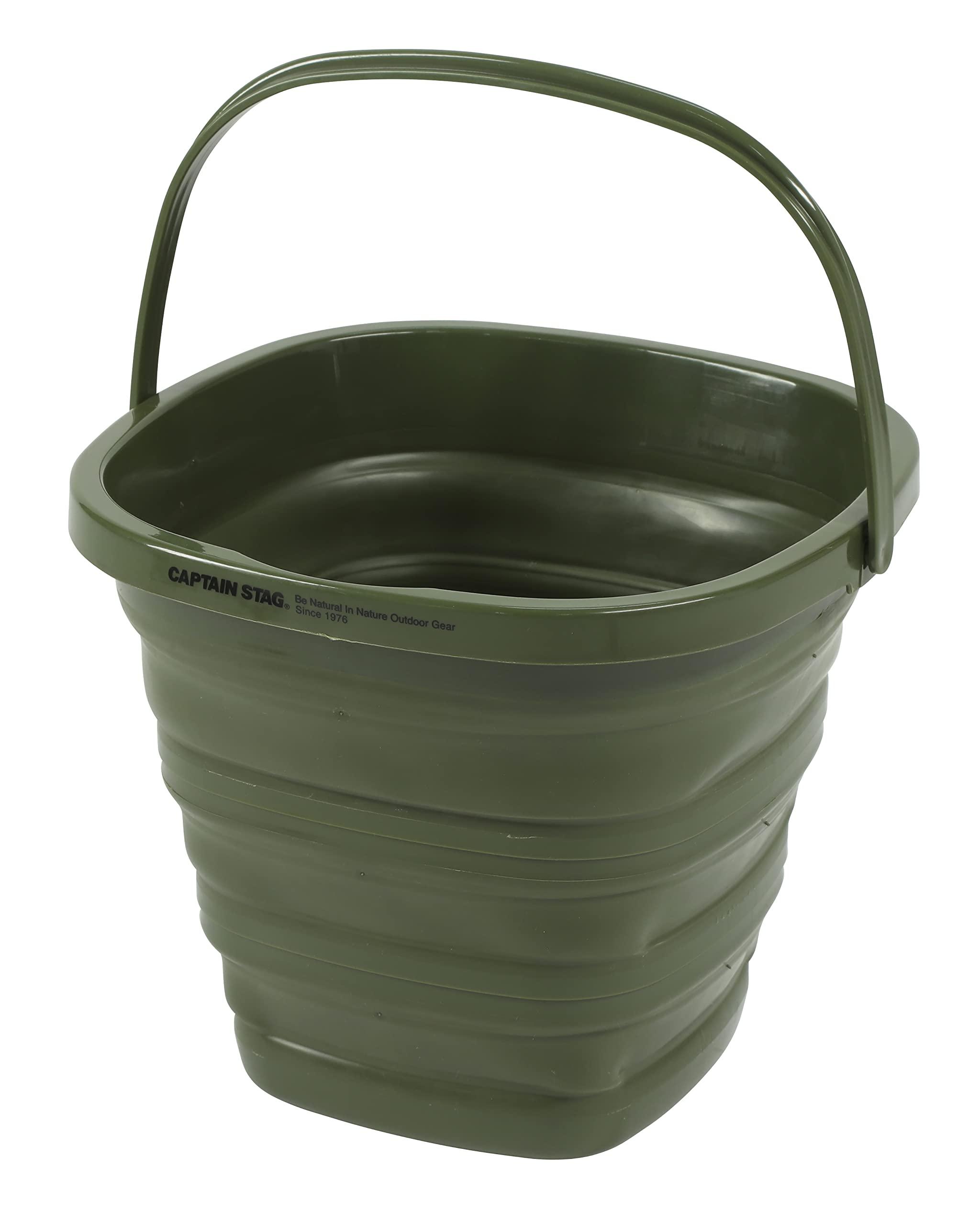CAPTAIN STAG Folding Bucket Soft Bucket Storage Compact Olive UW-1533