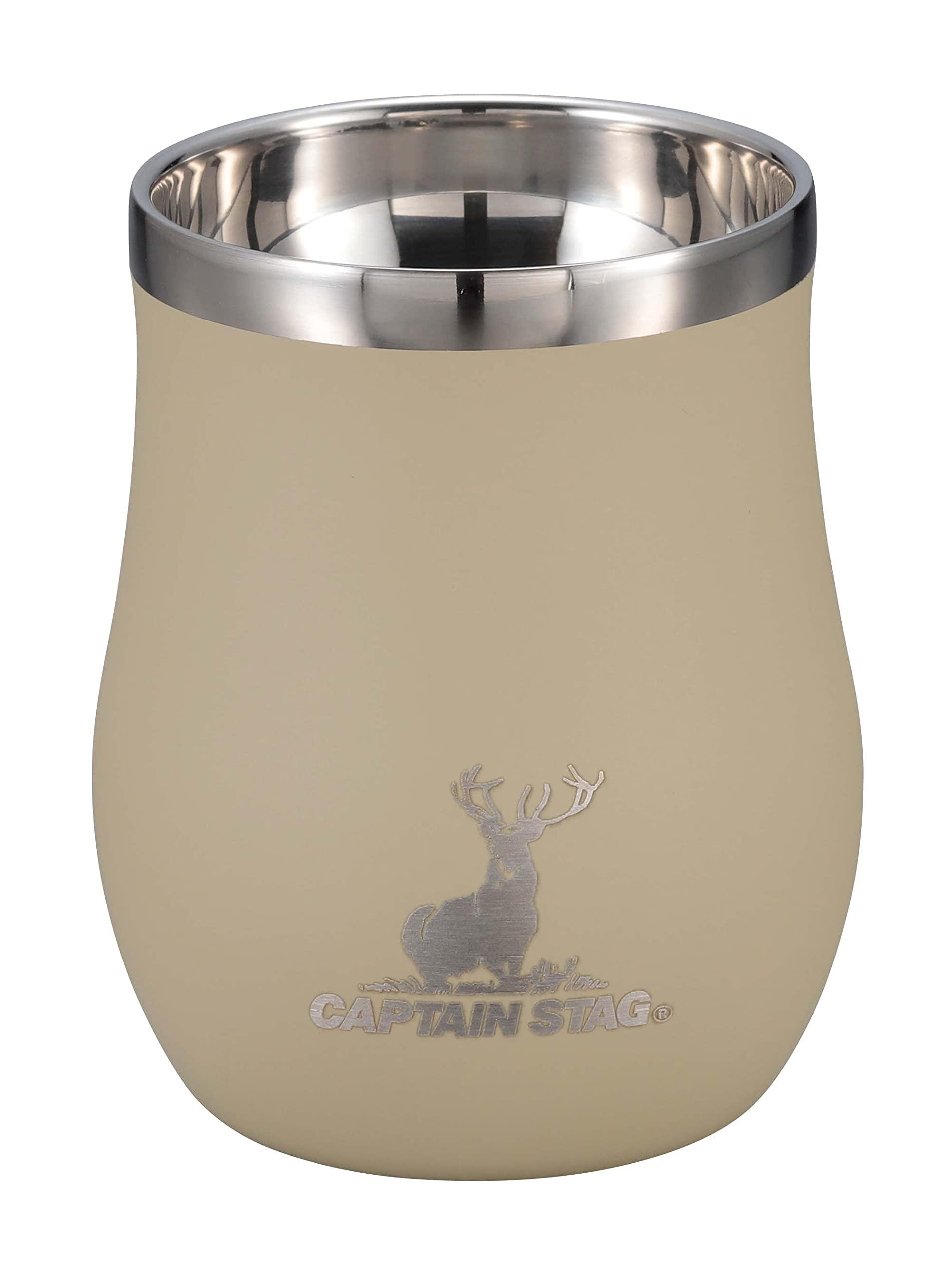 CAPTAIN STAG Outdoor Cup Mug Vacuum Double-Wall Tumbler 240ml Insulated Stainless Steel Beige UE-3578