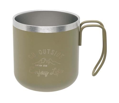 CAPTAIN STAG Outdoor Cup Mug Double Stainless Steel Vacuum Insulated Thermos 300ml Khaki Monte UE-3628