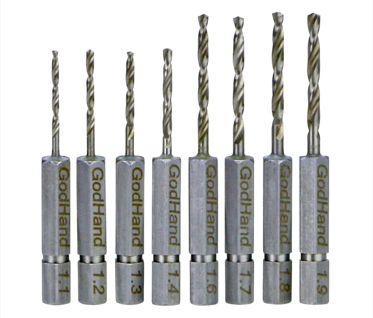 GodHand Quick Drill Bit 8-Piece Set (C) GH-DBQ-8C Hobby Tools