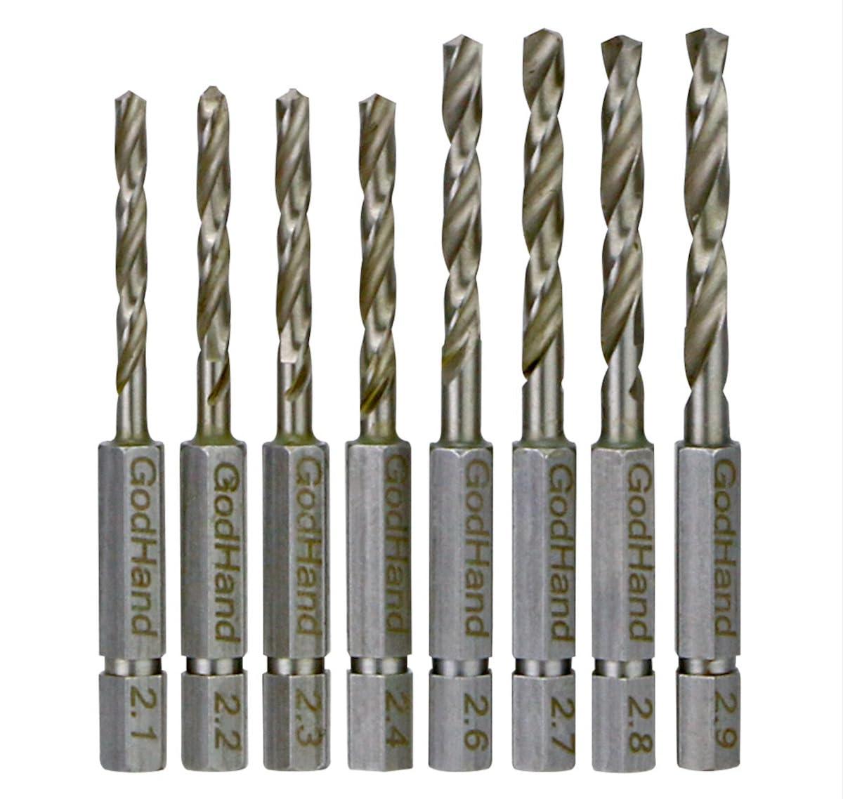 GodHand Quick Drill Bit 8-Piece Set (D) GH-DBQ-8D Hobby Tools