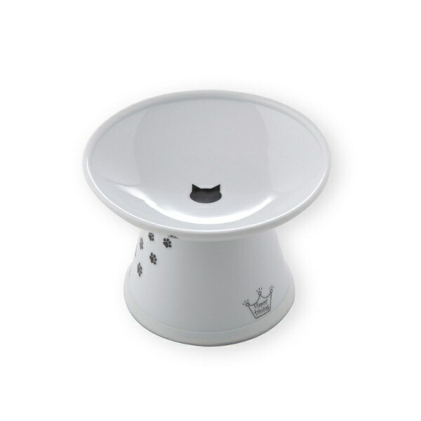 Nekoichi Happy Dining Cat Food Bowl with Legs, Shallow Wide-Mouth Type, Cat Pattern, with Non-Slip Silicone Base