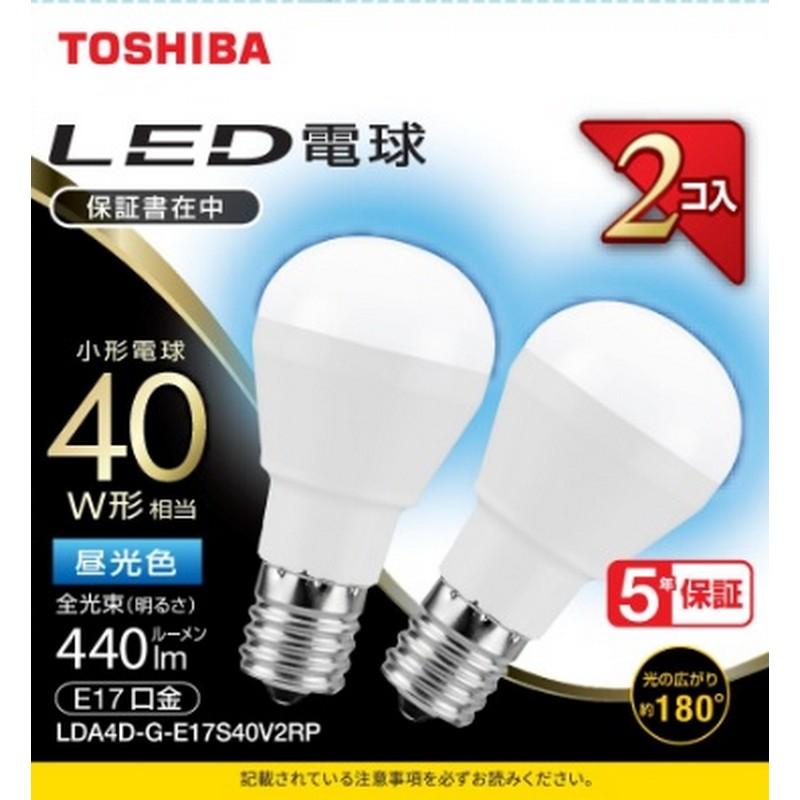 TOSHIBA LED Bulb 40W Equivalent Wide Beam Daylight Color E17 Base 2P Sealed Fixture Compatible LDA4D-G-E17S40V2RP