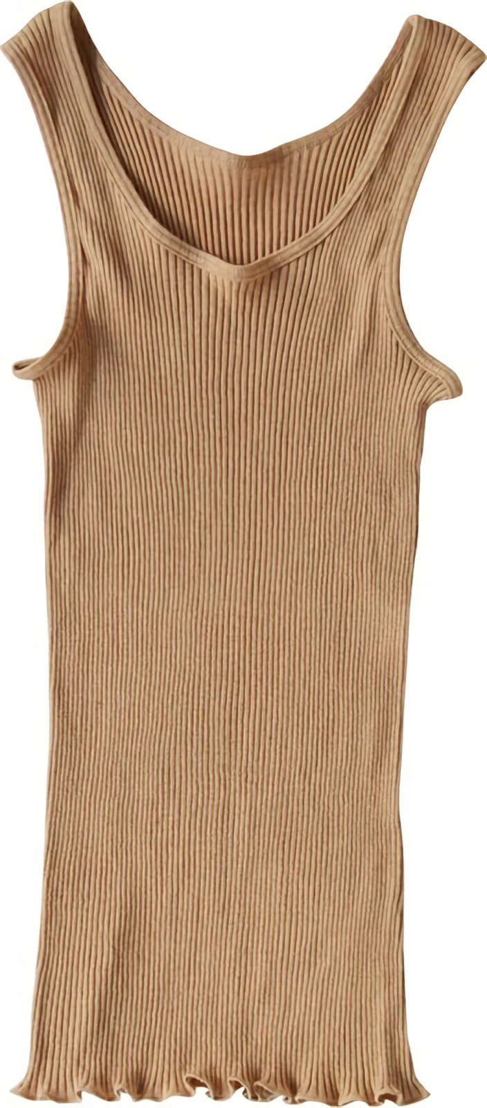 [Seamless] Organic Cotton Ribbed Tank Top Brown