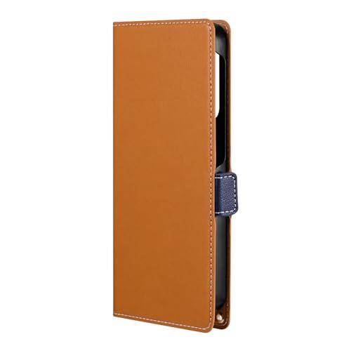 LEPLUS Galaxy A55 5G Slim & Lightweight PU Leather Wallet Case “Twoal W” Camel LN-24SG3BLP2CA