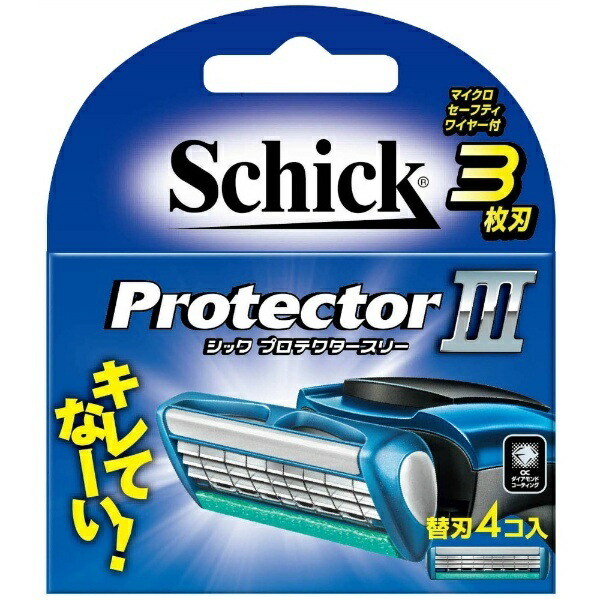 Schick Protector Three 3-Blade Replacement Cartridges (4-Pack)