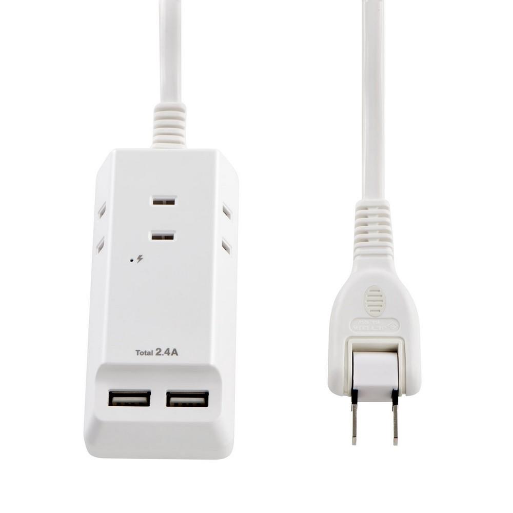 ELPA Surge-Protected USB Power Strip with Cable, 1.5m WL-2215SU