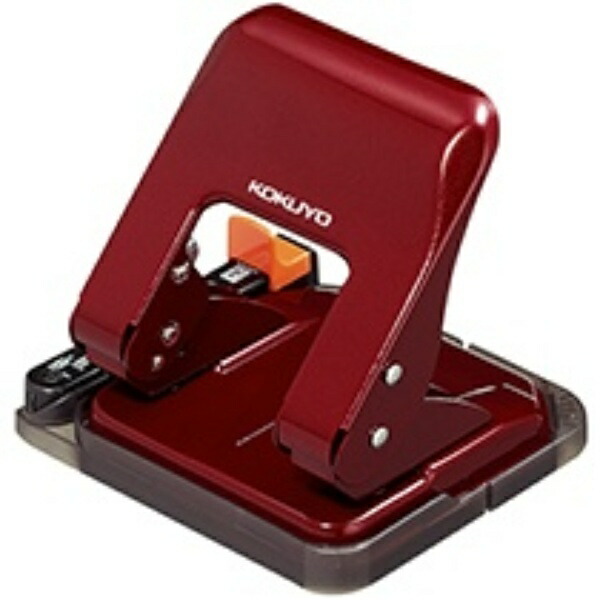 KOKUYO 2-Hole Punch with Paper Size Guide, 25 Sheets, Red PN-G25R