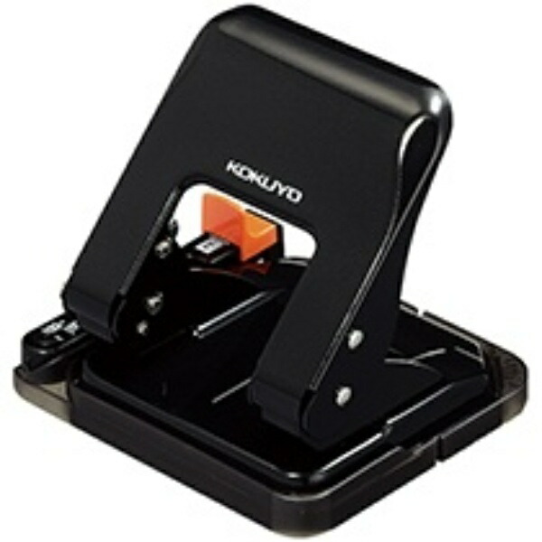 KOKUYO 2-Hole Punch with Paper Size Guide, 25 Sheets, Black PN-G25D