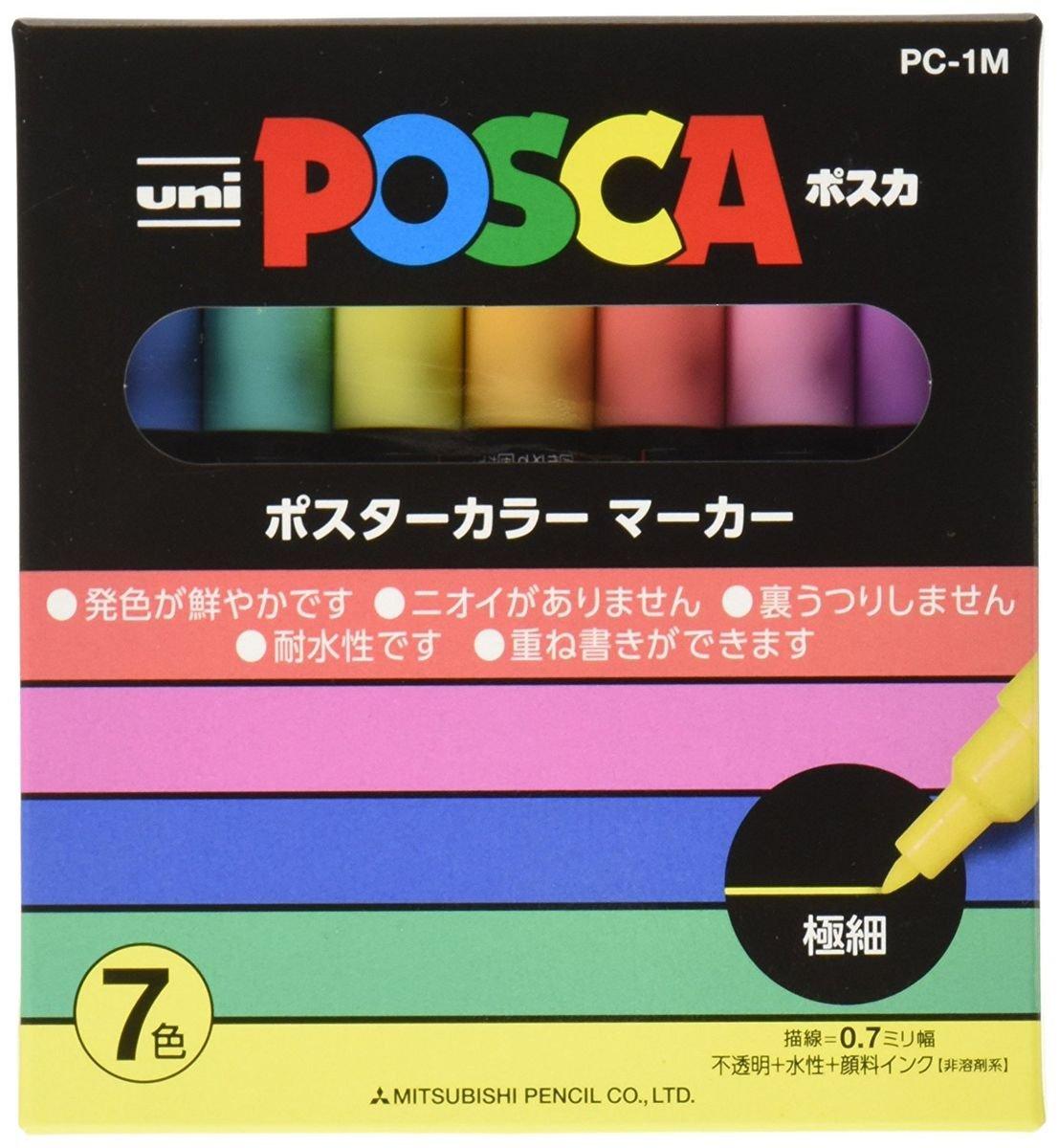 Mitsubishi Pencil Water-Based Pen POSCA Ultra Fine 7 Colors PC1M7C