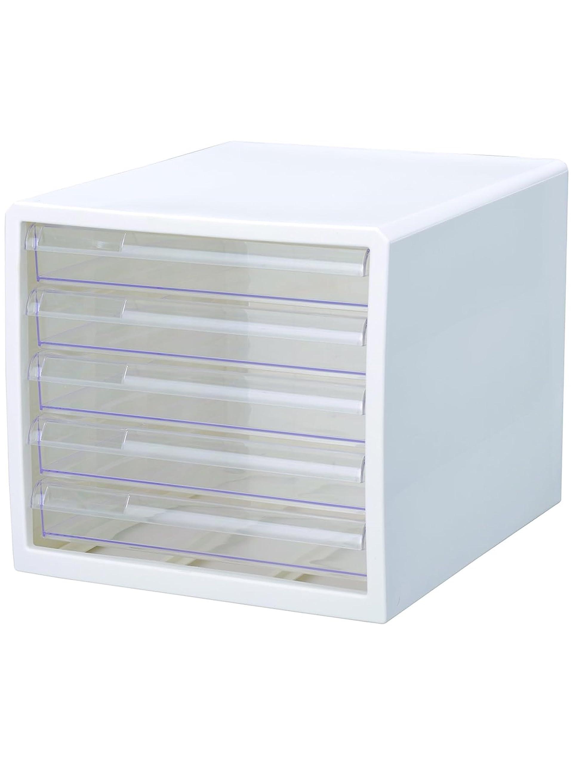 Strix Design Letter Case Shallow 5-Tier White Made in Japan A4 Drawers Small Item Storage HS-916