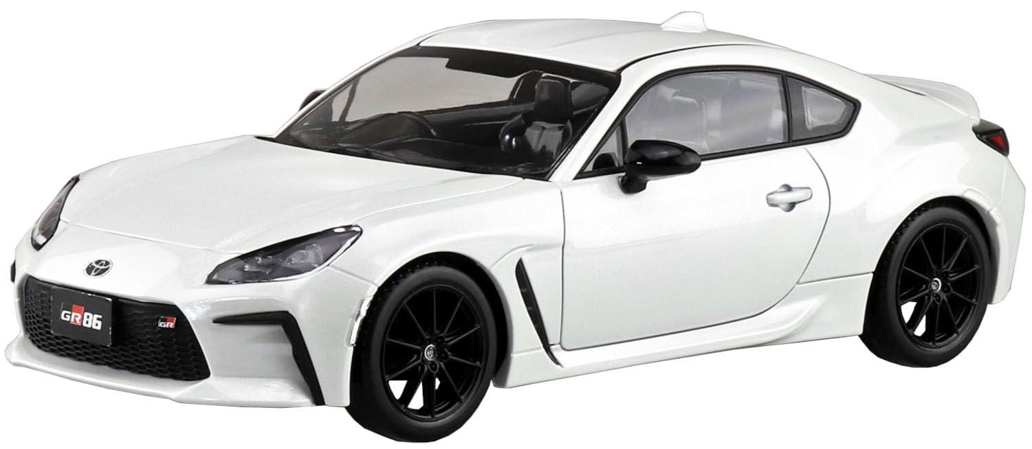 Aoshima Bunka Kyozai Sha 1/32 Rakupura Snap Kit No.10-CW Toyota GR86 2021 Crystal White Pearl Pre-colored Plastic Model Kit (Automobile)