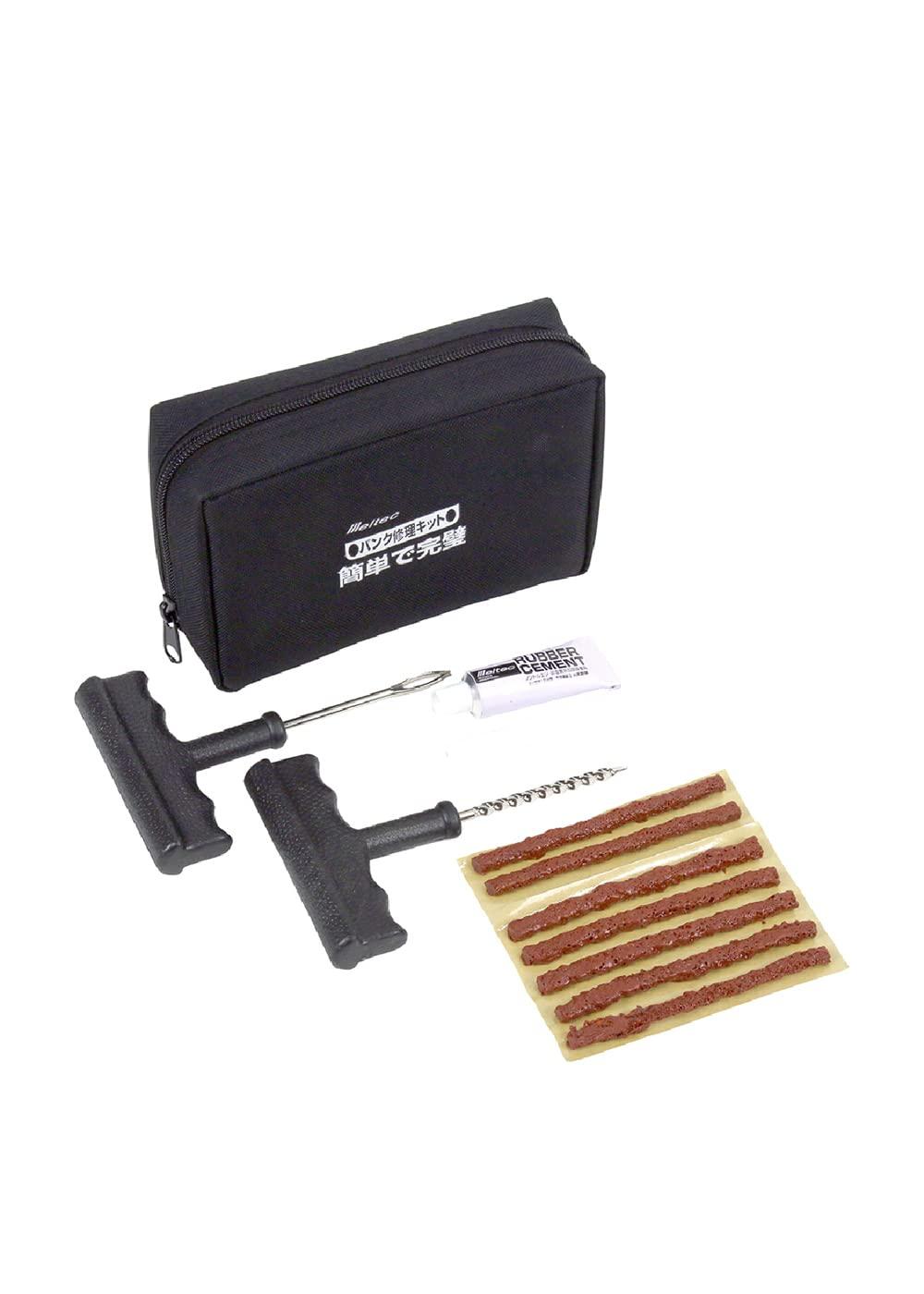 Meltec Puncture Repair Kit for Motorcycles to Passenger Cars and 4WD Vehicles with Storage Case and 5 Other Items Meltec ML-331