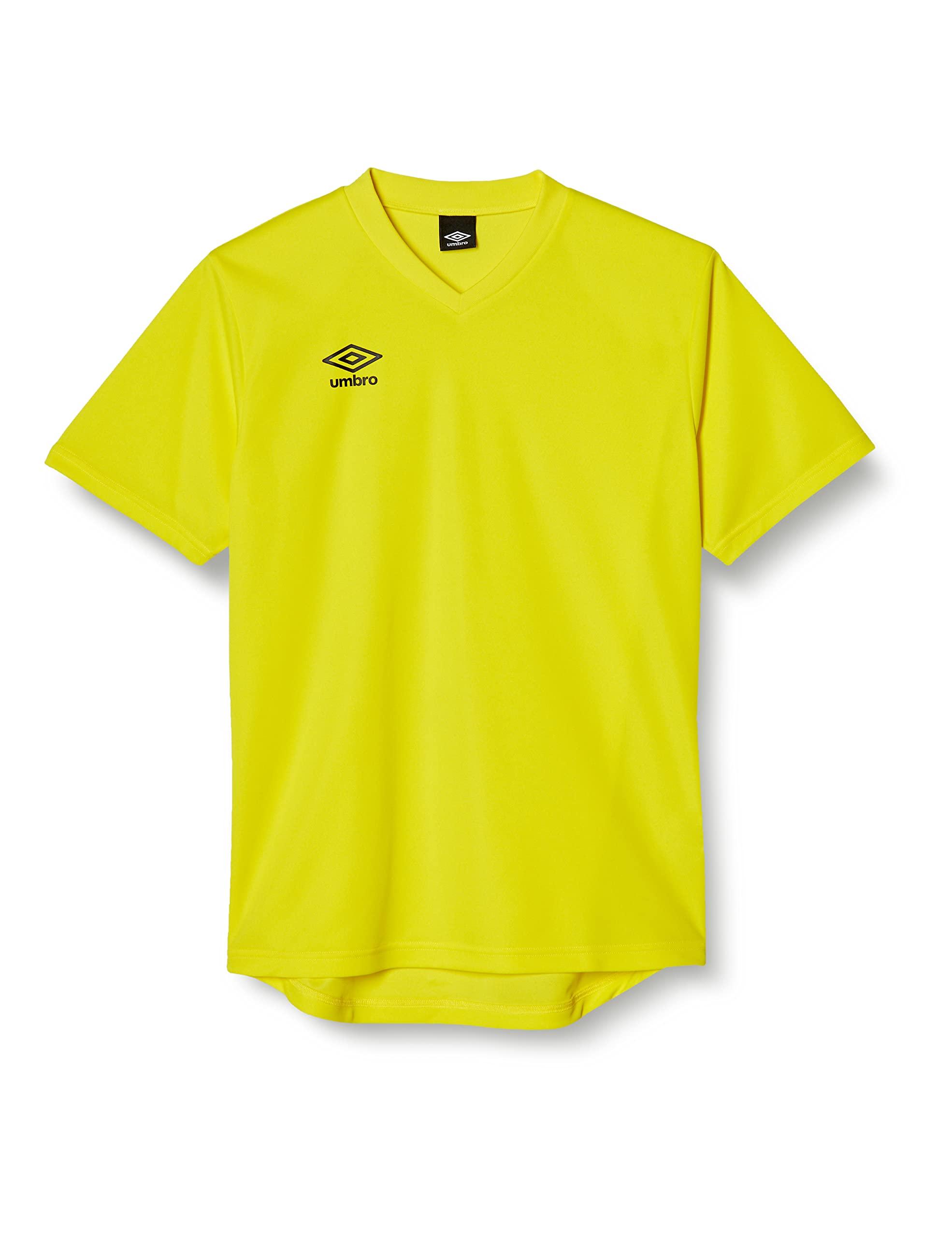 [Ambro] T-Shirt Soccer Futsal One-Point Short Sleeve Shirt Moisture-Wicking Quick-Dry Stretch Men's Women's Unisex Practice Club Activities Gym YEL(UAS6307) XB