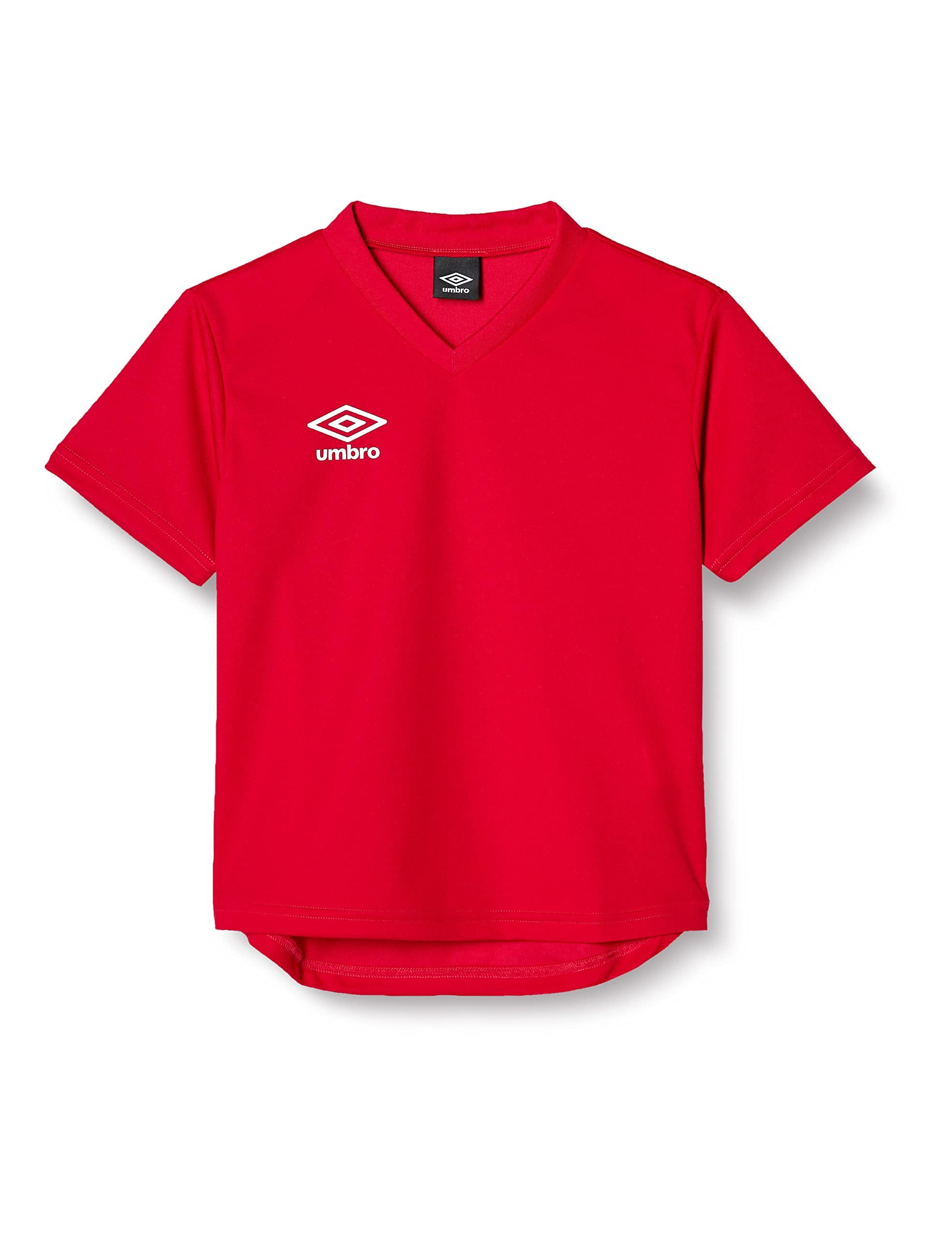 [Ambro] T-Shirt Soccer Futsal One-Point Short Sleeve Moisture-Wicking Quick-Dry Stretch Kids Junior Unisex Practice Club School MRED(UAS6307J) 140