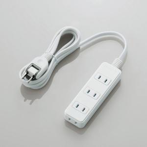 ELECOM Power Strip with Dust-Proof Shutters, 180° Swing Plugs for Easy Wiring, 4 Outlets, 2m Cable, White T-ST02-22420WH