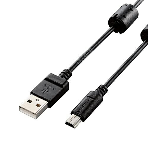 ELECOM USB Cable for Digital Cameras/miniB/Ferrite Core/0.5m