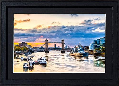 Kenko Picture Frame Cosmos W6 Size Wooden Frame with Front Glass Panel Black MCM-W6-BK