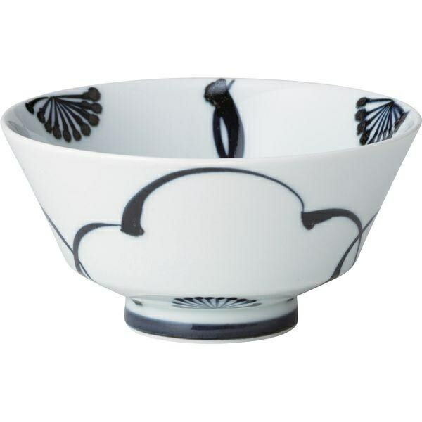 Saikai Pottery Rice Bowl, Sometsuke L, Hasami Ware, Suehiro Bowl, Plum Blossom Pattern, 18157